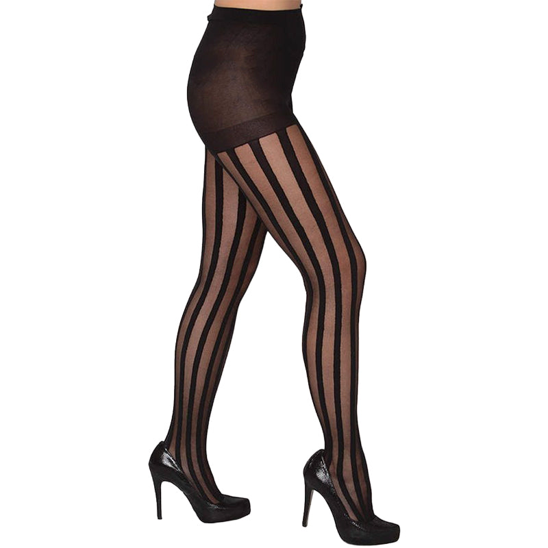 Rio Sheer Vertical Contrast Stripe Tights
