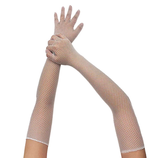 Extra Long Full Fingered Fishnet Gloves