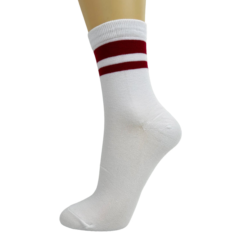 Cotton Blend Stripe Top Ankle Socks