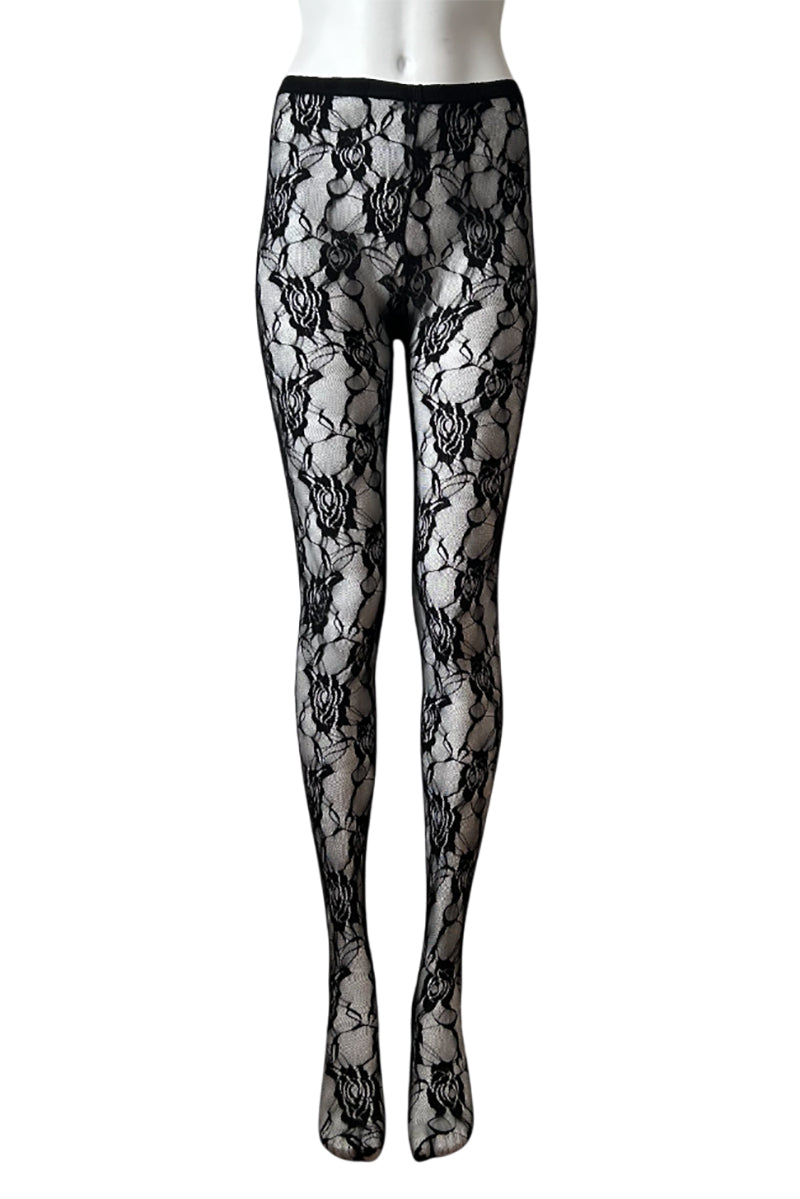 Wild Rose Stretch Lace Net Tights