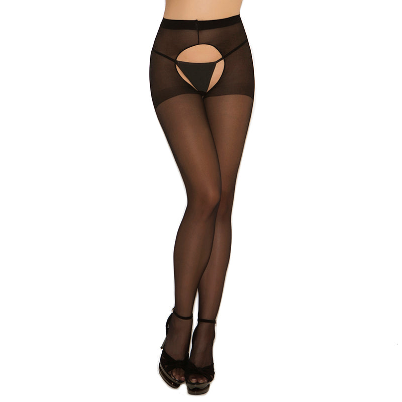 Elegant Moments Sheer Crotchless Tights
