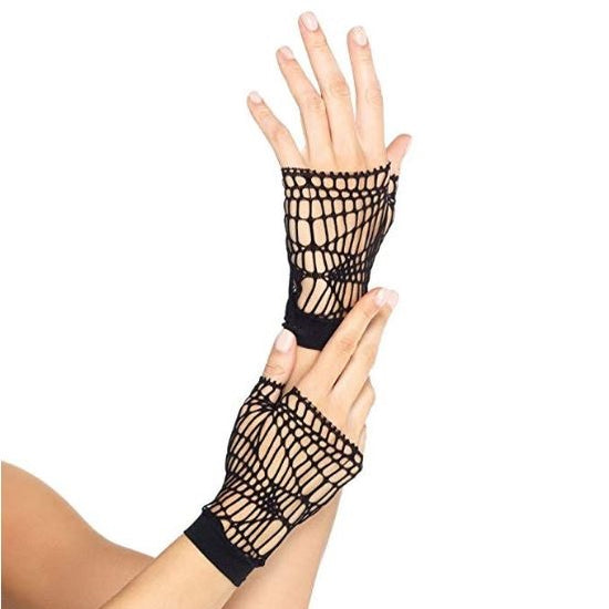 Leg Avenue Distressed Fingerless Net Gloves - Leggsbeautiful