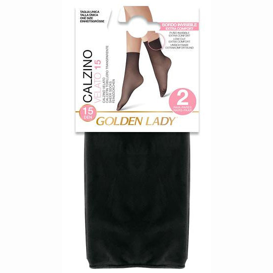 Golden Lady 15 Denier Comfort Top Ankle Socks [2 Pairs]