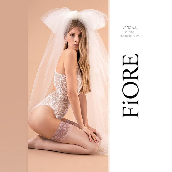 Load image into Gallery viewer, Fiore Verona 20 Denier Lace Top Hold Ups
