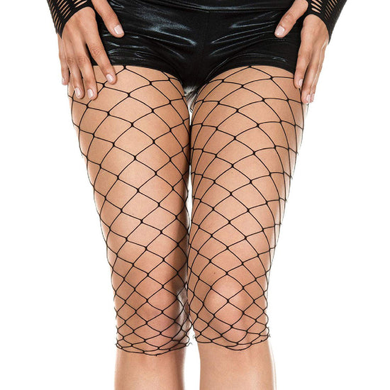 Music Legs 3/4 Length Fence Net Biker Shorts - Leggsbeautiful