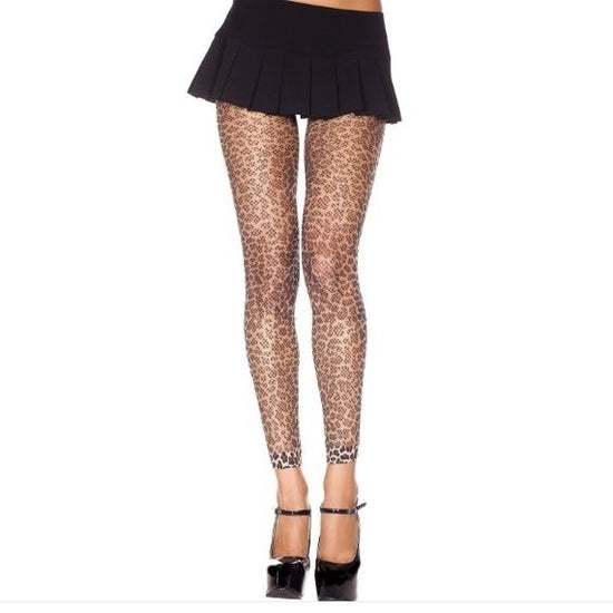 Load image into Gallery viewer, Music Legs Seamless Leopard Print Footless Tights - Leggsbeautiful
