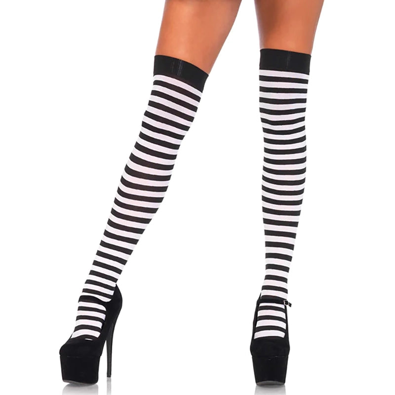 Load image into Gallery viewer, Leg Avenue Plus Size Coloured Stripe Thigh Highs
