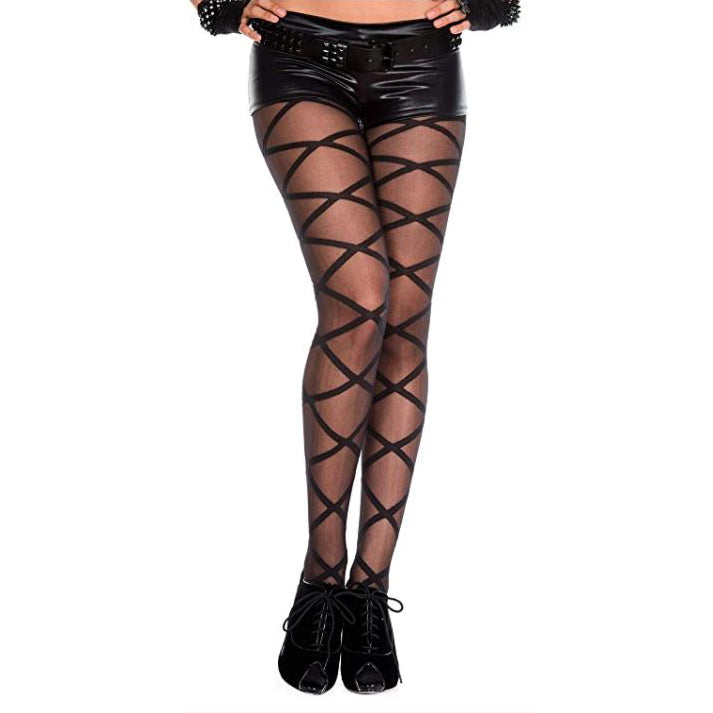 Music Legs Sheer Diamond Wrap Tights