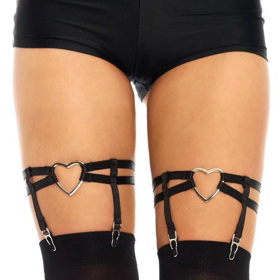 Leg Avenue Elastic Heart Single Pair Leg Suspenders - Leggsbeautiful