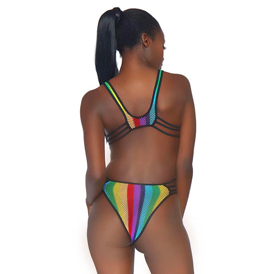 Leg Avenue Rainbow Fishnet Bodysuit