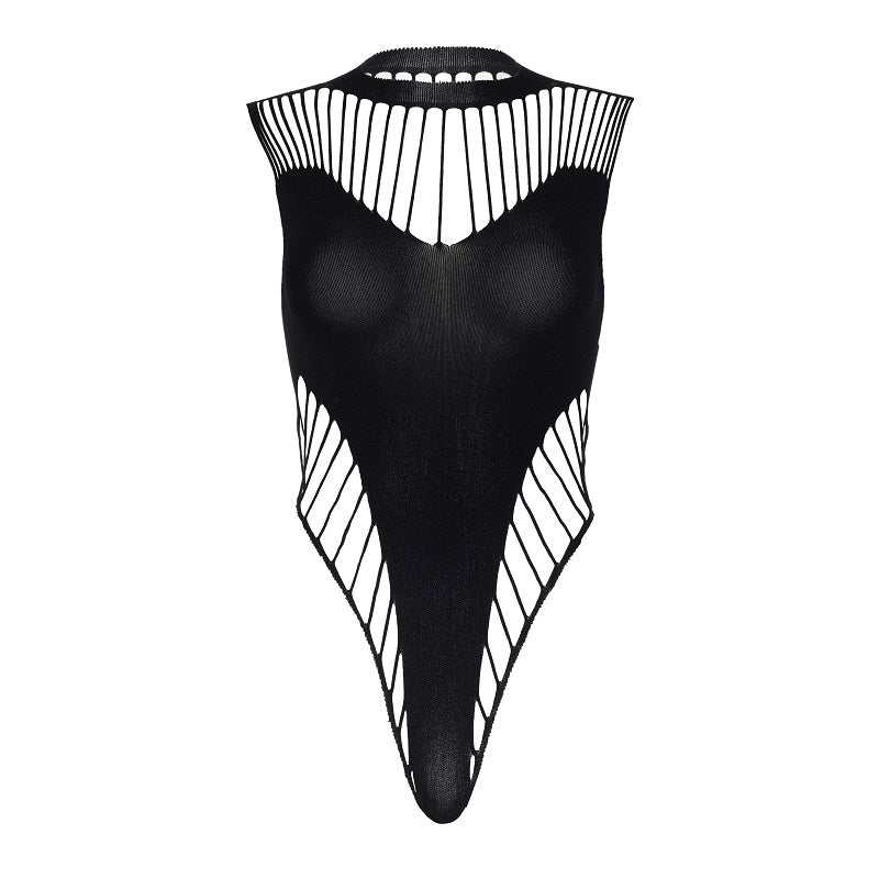Leg Avenue High Cut Shredded Opaque Cut Out Body - Leggsbeautiful