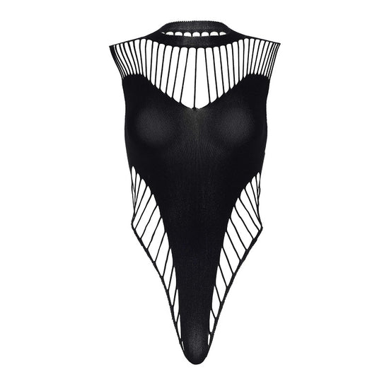 Leg Avenue High Cut Shredded Opaque Cut Out Body - Leggsbeautiful