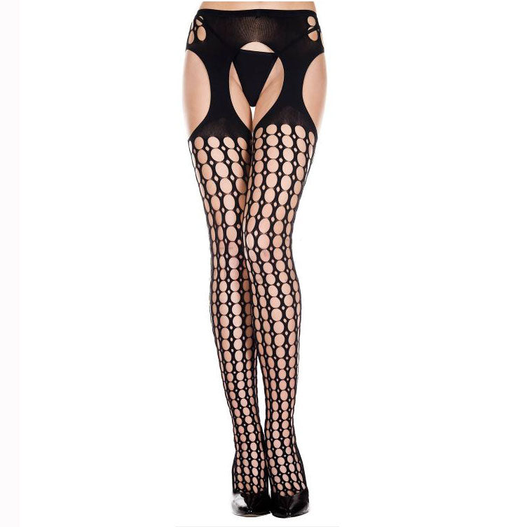 Music Legs Pot Hole Suspender Tights