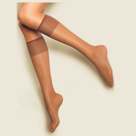 Load image into Gallery viewer, Andrea Bucci 10 Denier Silk Sheer Knee High Socks - Leggsbeautiful
