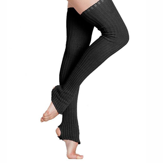 Knitted Soft Acrylic Ribbed Thigh High Stirrup Leg Warmers - Leggsbeautiful