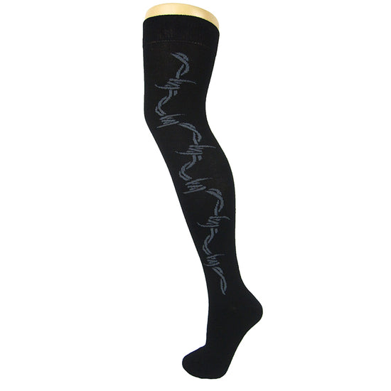 Barbed Wire Print Over The Knee Socks - Leggsbeautiful
