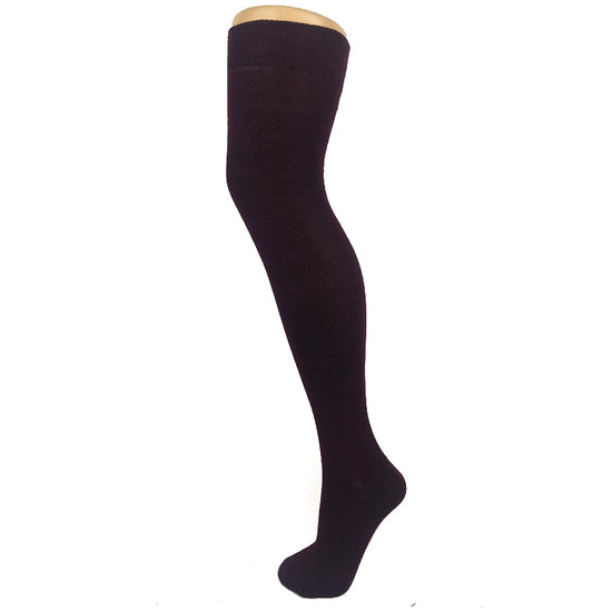 Plain Cotton Blend Over The Knee Socks - Leggsbeautiful