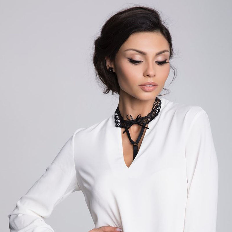 Lady Boss Bra Clip On Choker Harness With Lace Collar - Leggsbeautiful