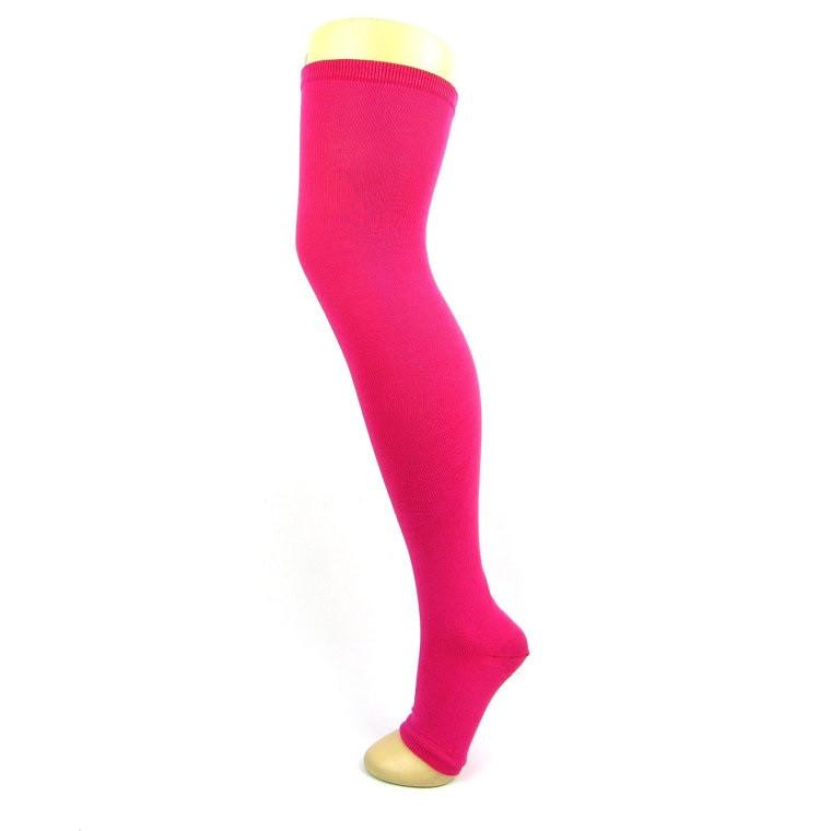 Cotton Blend Toeless Over the Knee Socks - Leggsbeautiful