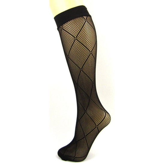 Criss Cross Net Knee High Socks - Leggsbeautiful