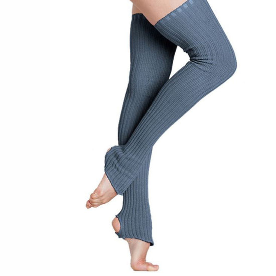Load image into Gallery viewer, Knitted Soft Acrylic Ribbed Thigh High Stirrup Leg Warmers - Leggsbeautiful
