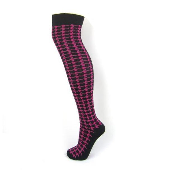 Dogtooth Over The Knee Boot Socks - Leggsbeautiful