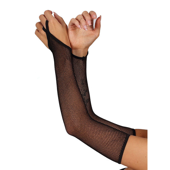Extra Long Fishnet Gloves With Finger Loop