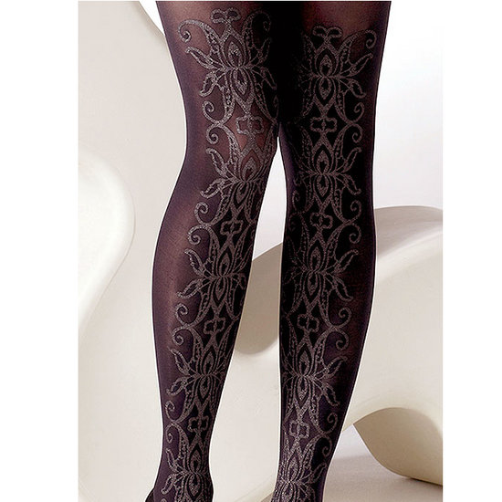 Gipsy Ornate Sparkle Front Opaque Tights - Leggsbeautiful