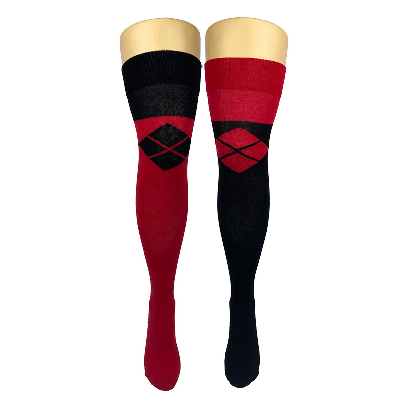 Load image into Gallery viewer, Harley Quinn MisMatch Over The Knee Socks
