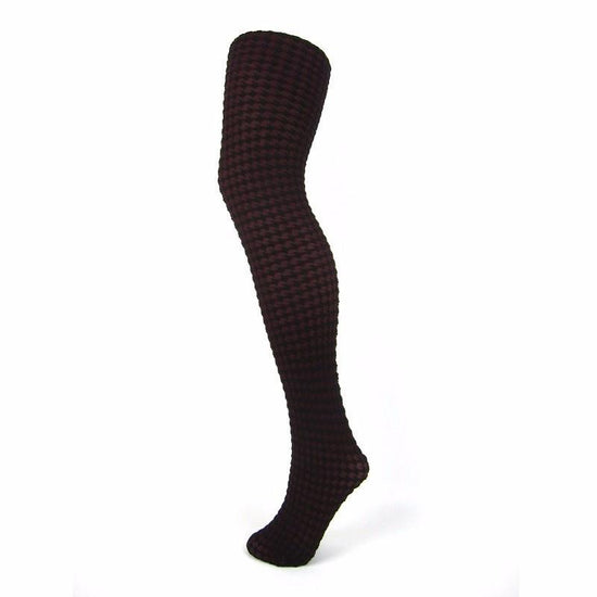 Music Legs Thick Dogtooth Opaque Tights - Leggsbeautiful