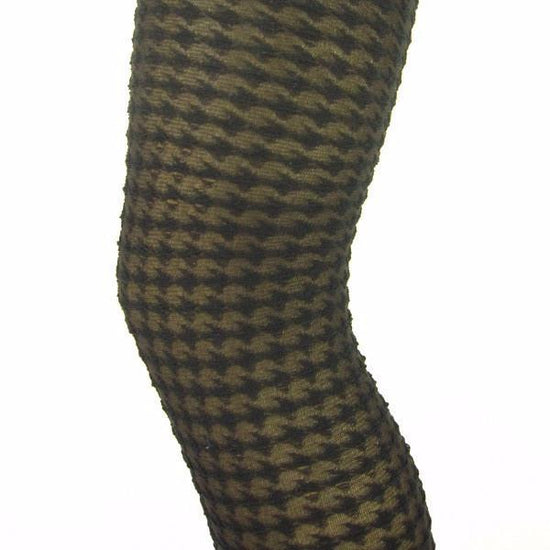 Music Legs Thick Dogtooth Opaque Tights - Leggsbeautiful