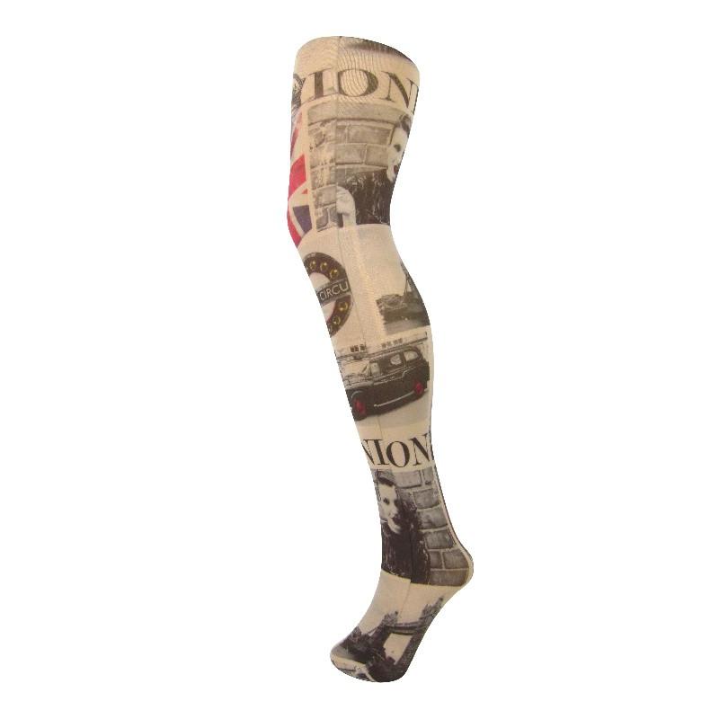 70 Denier Camden Square London Scene Opaque Tights - Leggsbeautiful