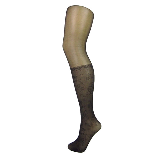 Mock Stocking Tights With Floral Pattern