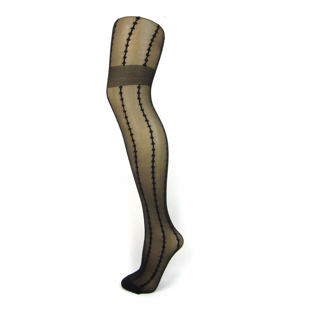 Sheer Vertical And Horizontal Pattern Tights - Leggsbeautiful