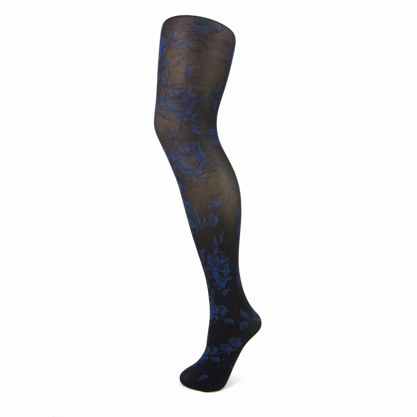 Gipsy Blue Rose Tattoo Opaque Tights - Leggsbeautiful