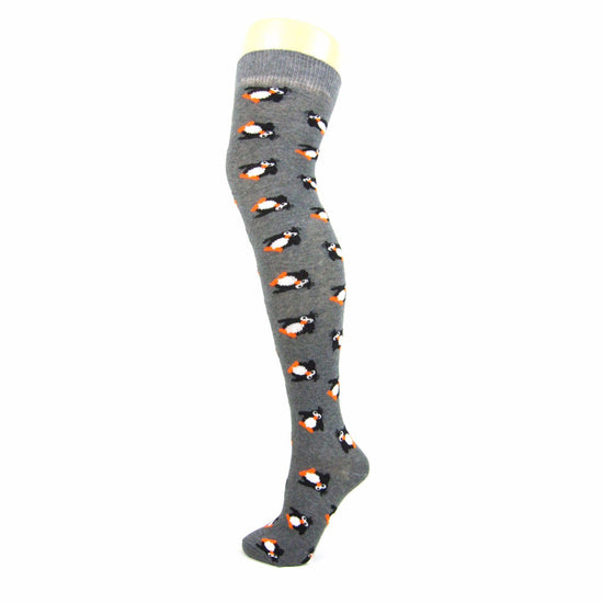 Soft Knit Cotton Blend Penguin Over the Knee Socks - Leggsbeautiful