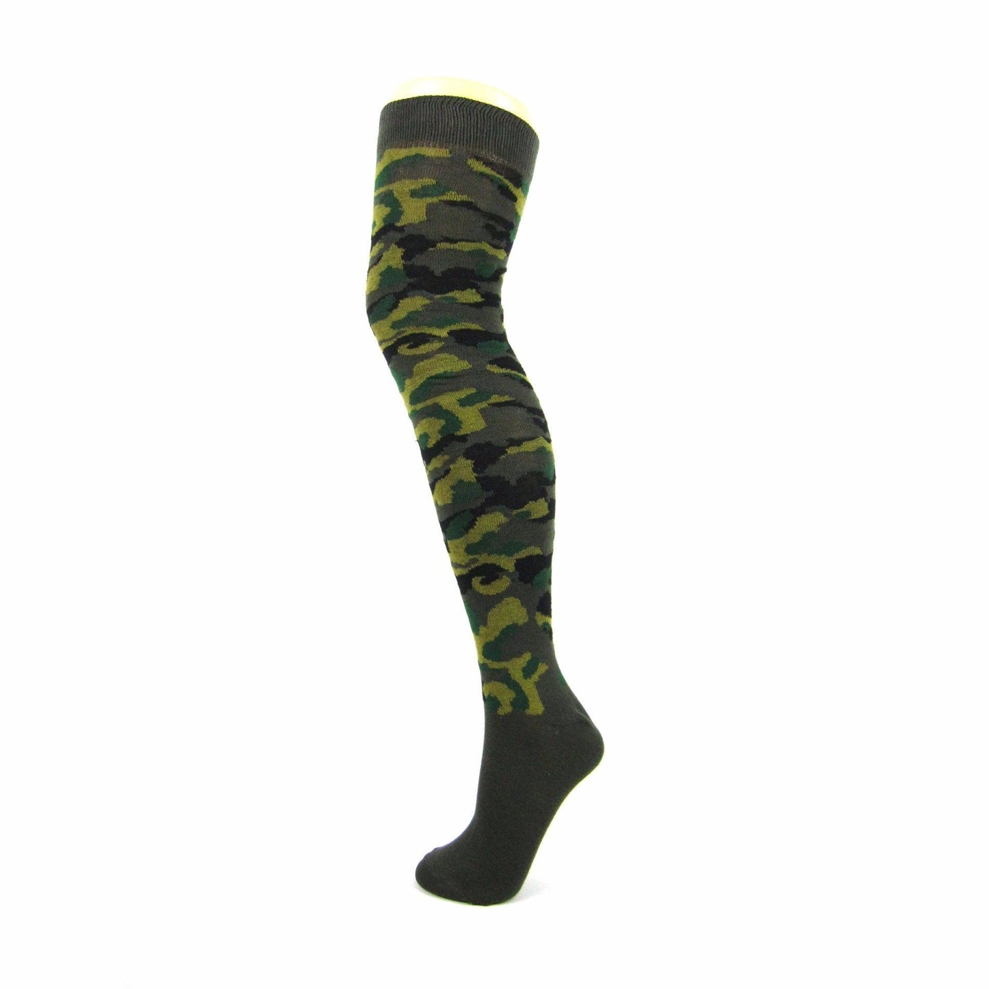 Cotton Blend Camouflage Over The Knee Socks - Leggsbeautiful
