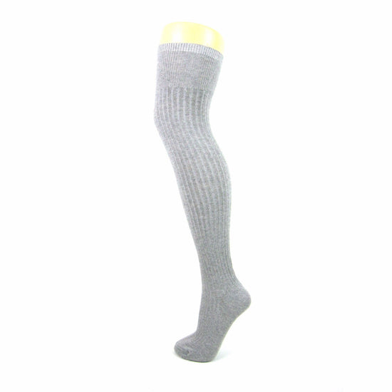 Soft Wool Blend Ribbed Knit Over The Knee Boot Socks - Leggsbeautiful