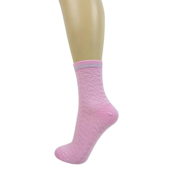 Cotton Blend Ankle Socks With Mini Heart Pattern - Leggsbeautiful