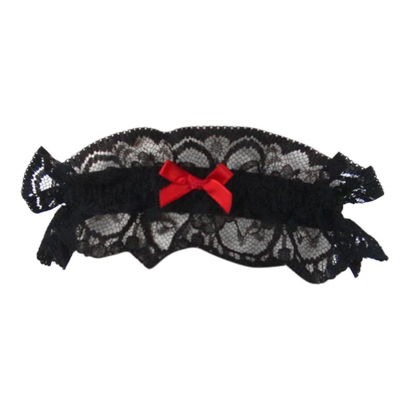 Gigi Lace Garter With Red Satin Bow - Leggsbeautiful