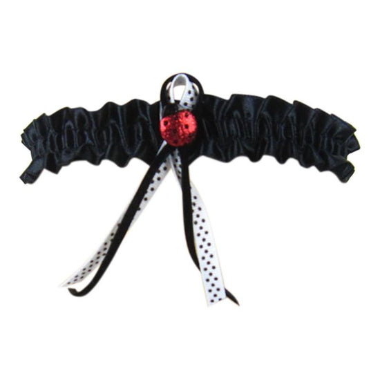 Novelty Thin Lace Garter With Spot Ribbon - Leggsbeautiful