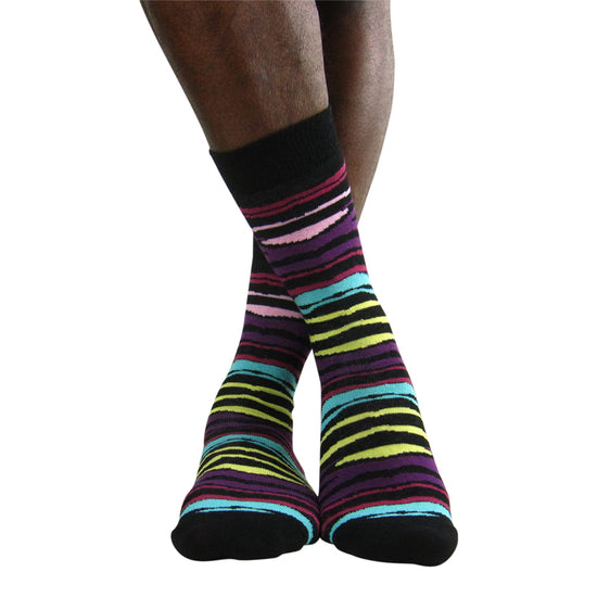 Luv Men's Cotton Blend Multi Zebra Ankle Socks - Leggsbeautiful