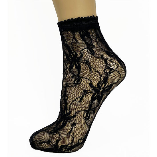 Load image into Gallery viewer, Magnetis Cut &amp;amp; Sewn Floral Net Ankle Socks - Leggsbeautiful

