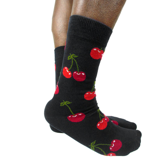 Luv Socks Men's Cotton Blend Cherry Ankle Socks - Leggsbeautiful