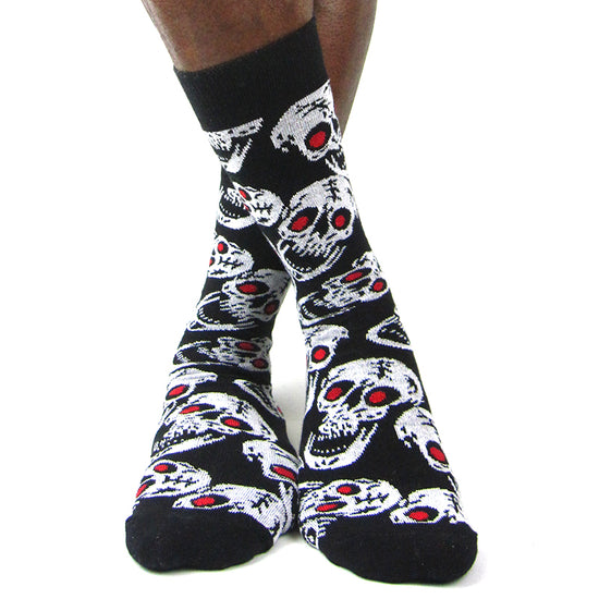 Luv Socks Men's Cotton Blend Skulls Ankle Socks - Leggsbeautiful