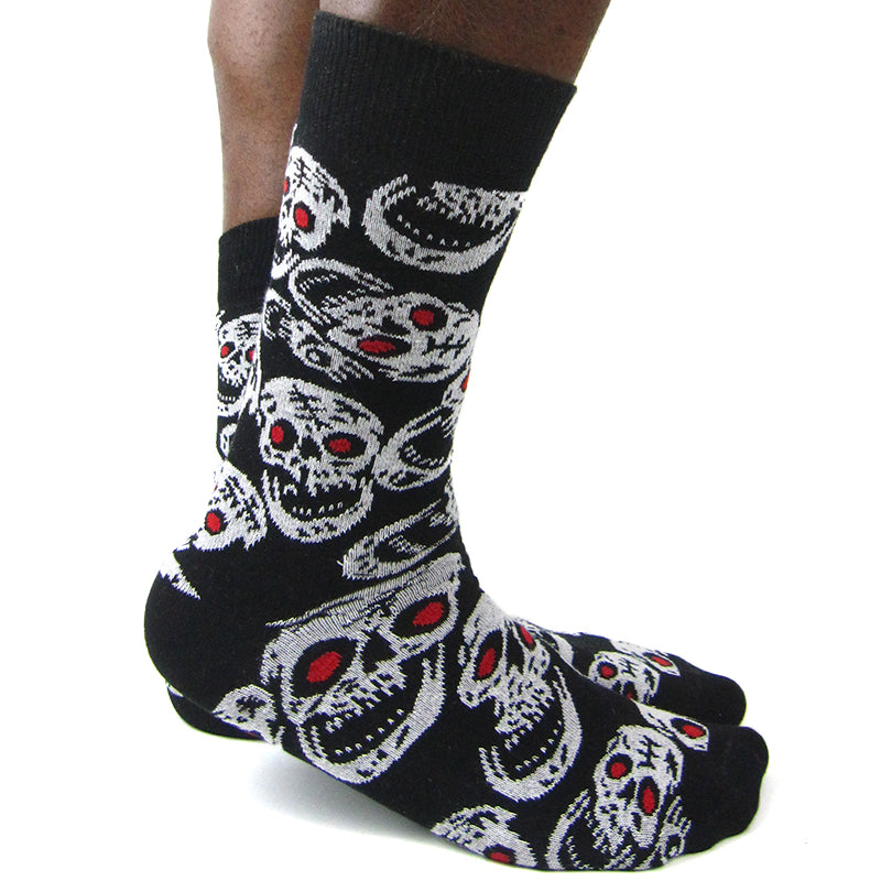 Luv Socks Men's Cotton Blend Skulls Ankle Socks - Leggsbeautiful