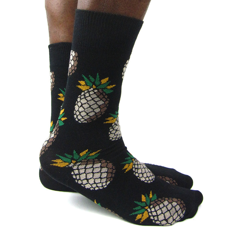 Luv Socks Men's Cotton Blend Pineapple Ankle Socks - Leggsbeautiful
