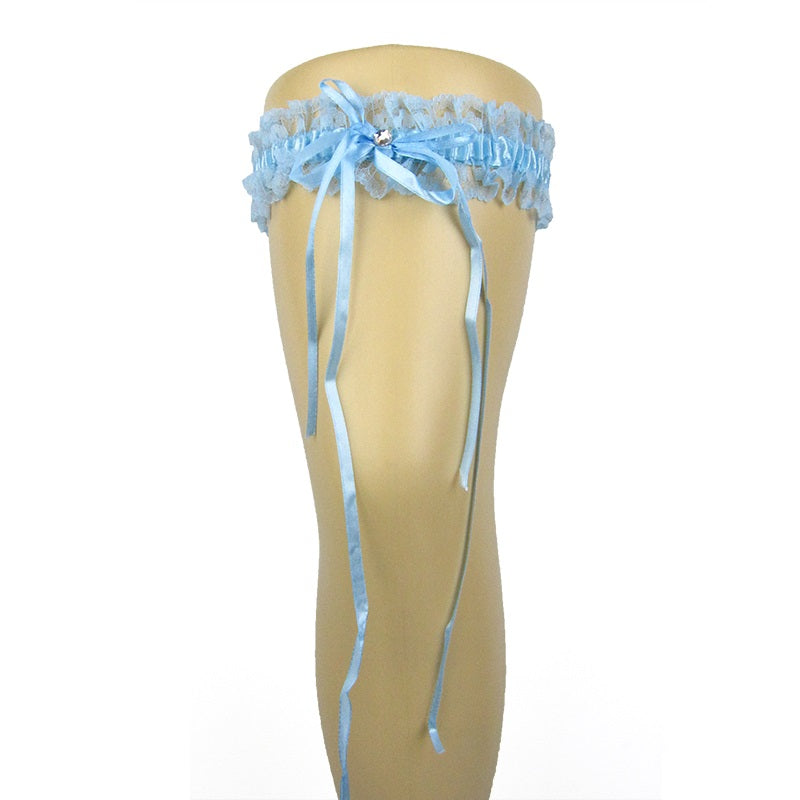 Plus Size Stretch Lace Garter With Diamante - Leggsbeautiful