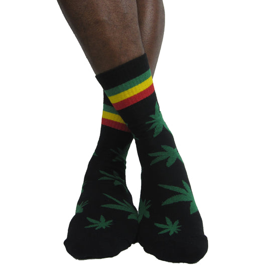 Luv Socks Men's Cotton Cannabis Print Ankle Socks - Leggsbeautiful
