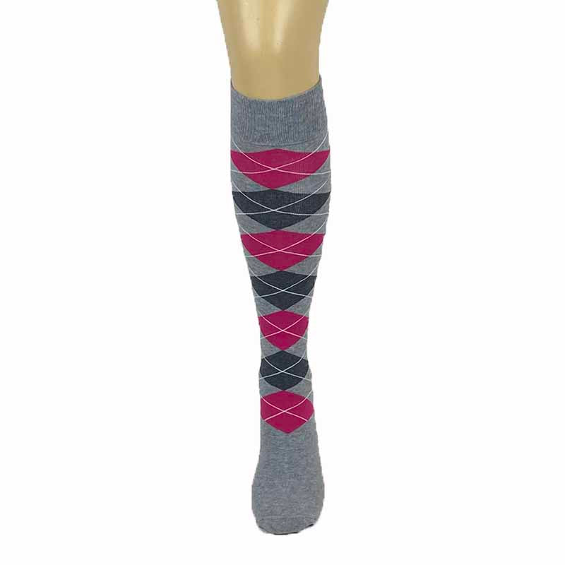 Milena Cotton Blend Argyle Knee High Socks